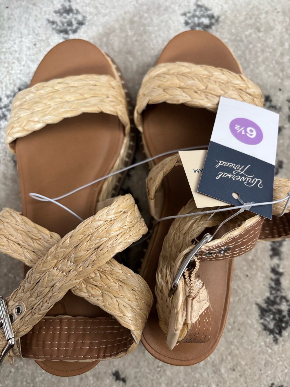 Universal Thread Natural Braided Platform Sandals